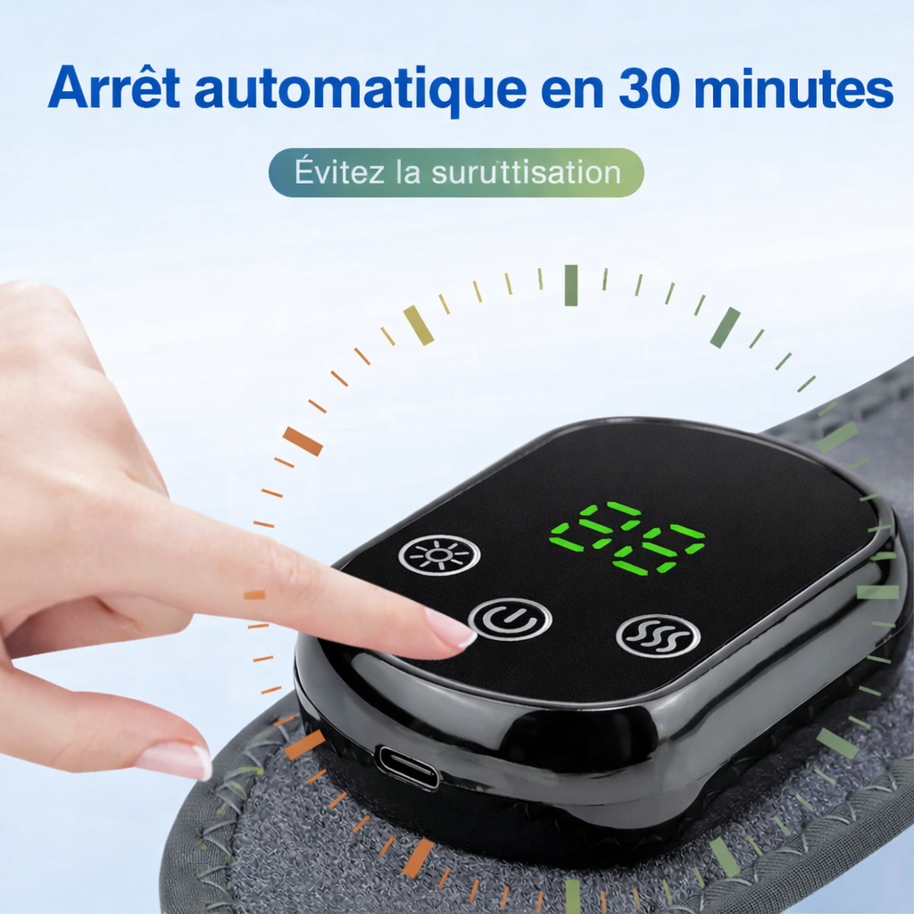 Masseur chauffant vibrant pour poignet rechargeable