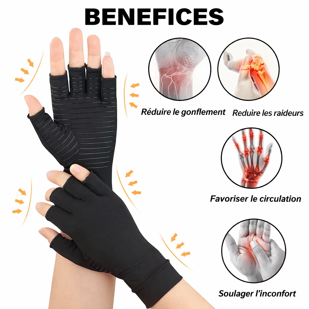 Gants de compression en cuivre pour l’arthrite - Lumbizen