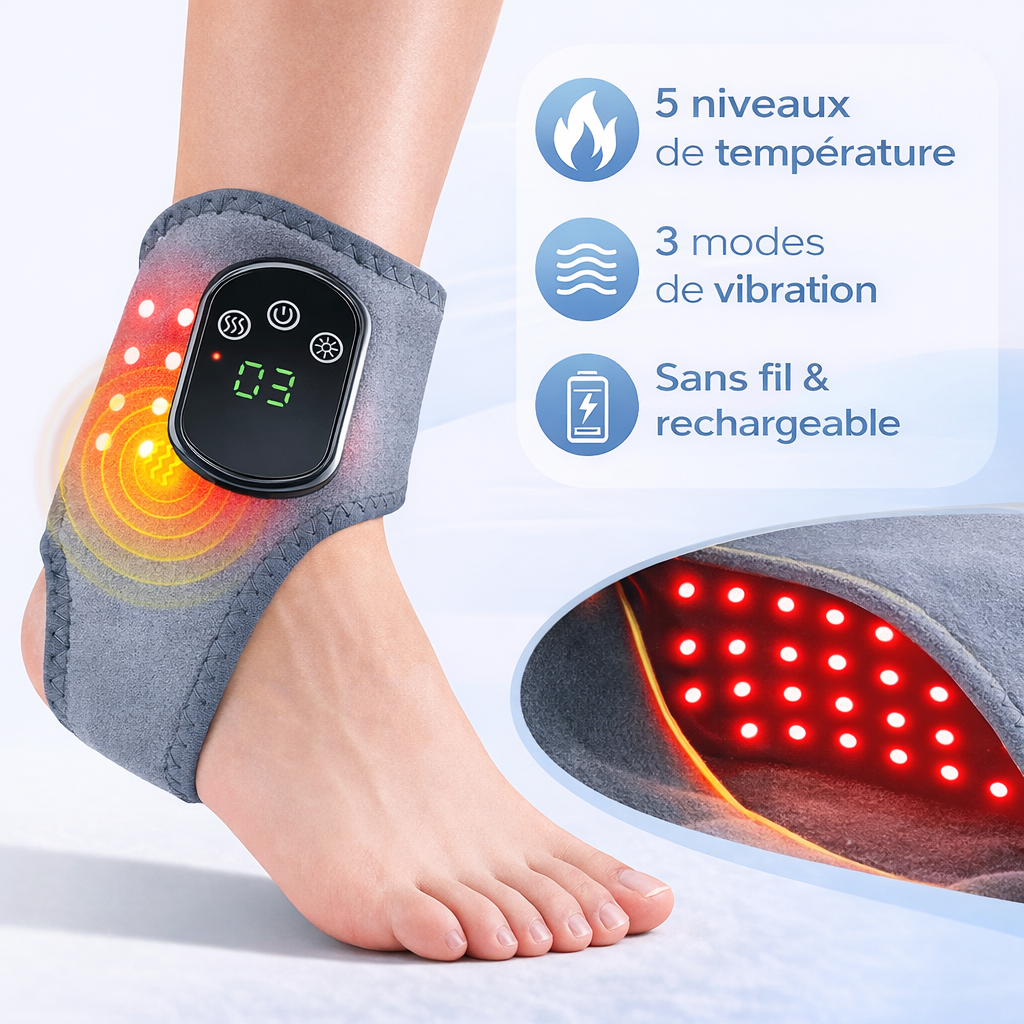 Masseur chauffant pieds et chevilles rechargeable