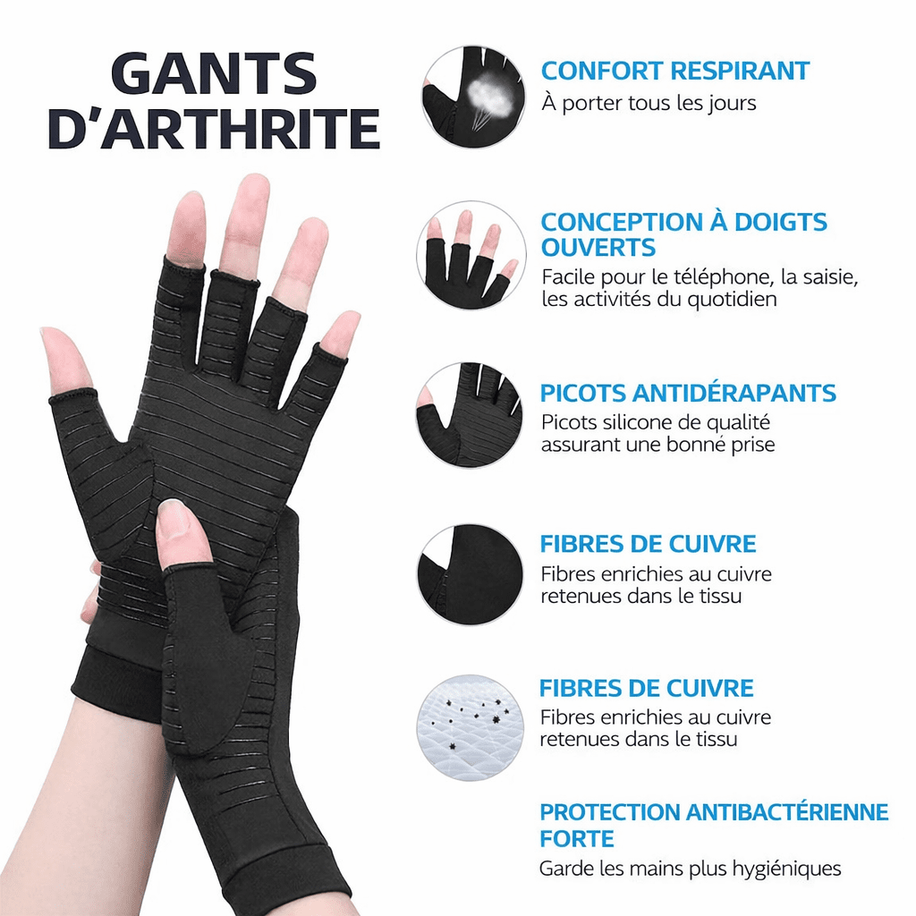 Gants de compression en cuivre pour l’arthrite - Lumbizen