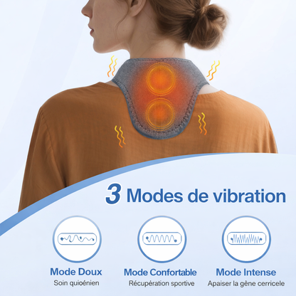 Masseur cervical chauffant vibrant rechargeable