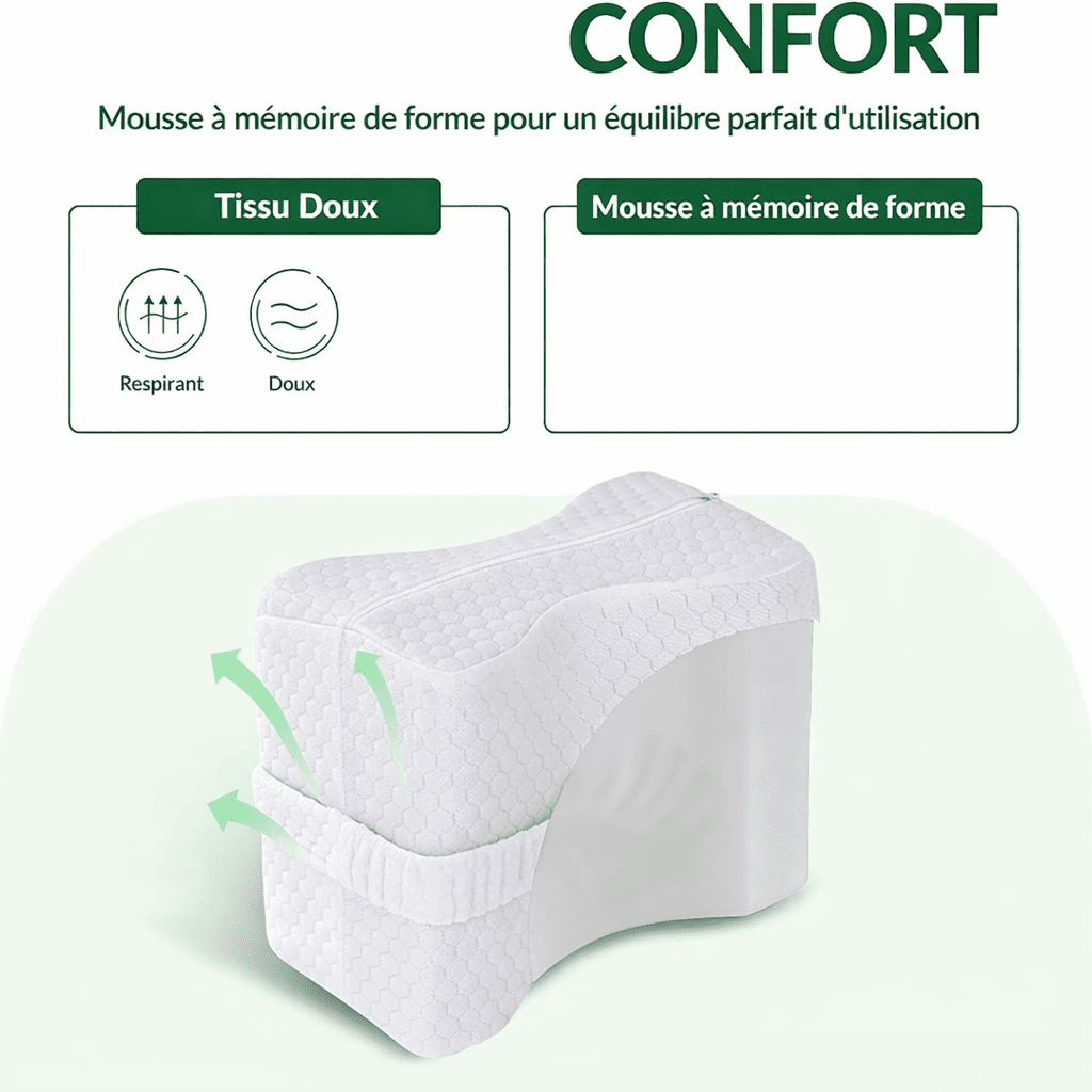 Oreiller pour dormeurs latéraux avec sangles - Lumbizen