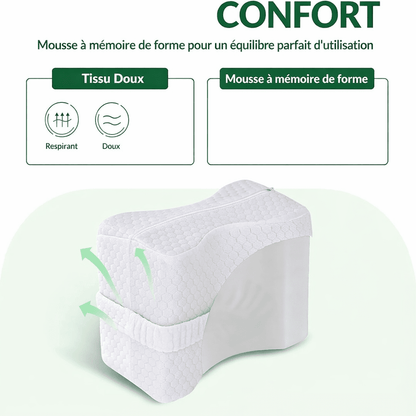 Oreiller pour dormeurs latéraux avec sangles - Lumbizen