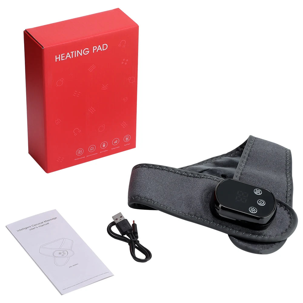Masseur cervical chauffant vibrant rechargeable