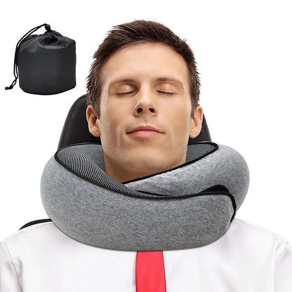 Oreiller de voyage en forme de U en mousse à mémoire de forme, réglable et portable - Lumbizen
