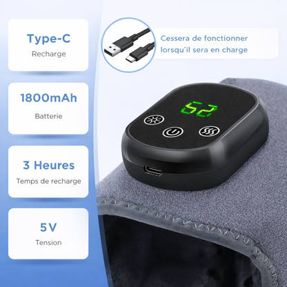 Masseur chauffant pieds et chevilles rechargeable