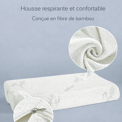 Oreiller long en mousse à mémoire de forme 50x30x10cm - Lumbizen